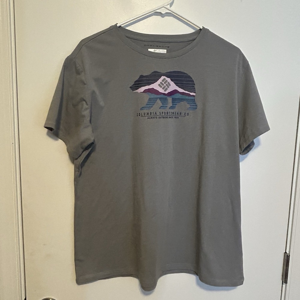 Columbia Sportwear T-Shirt Gray Omni-Shade Bear Logo Gray Youth XL